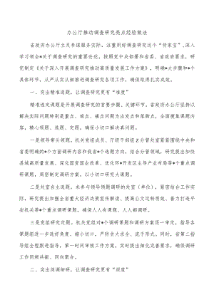 办公厅推动调查研究亮点经验做法.docx