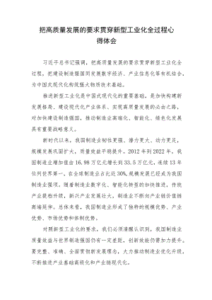 把高质量发展的要求贯穿新型工业化全过程心得体会.docx