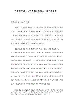 在全市基层人大工作调研座谈会上的汇报发言.docx
