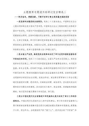 主题教育专题读书班研讨发言精选二.docx