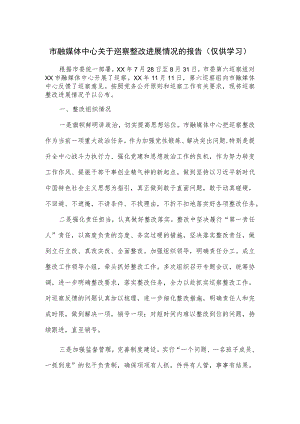 市融媒体中心关于巡察整改进展情况的报告.docx