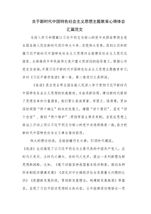 关于新时代中国特色社会主义思想主题教育心得体会汇篇范文.docx