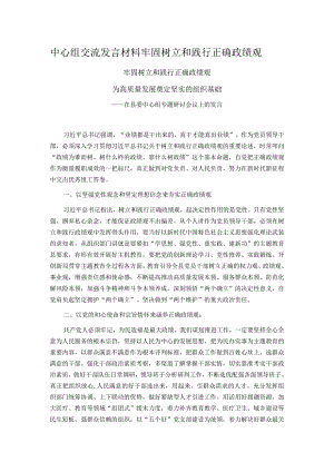 中心组交流发言材料牢固树立和践行正确政绩观.docx