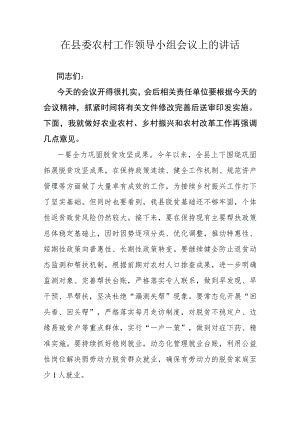 在县委农村工作领导小组会议上的讲话.docx
