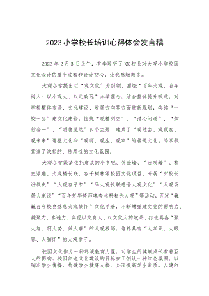 2023小学校长培训心得体会发言材料(九篇).docx