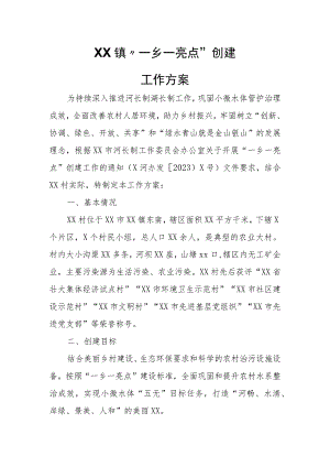 XX镇“一乡一亮点”创建工作方案.docx