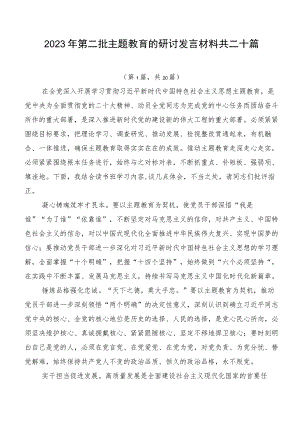2023年第二批主题教育的研讨发言材料共二十篇.docx