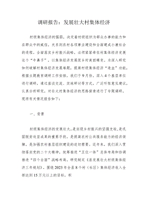 调研报告：发展壮大村集体经济.docx