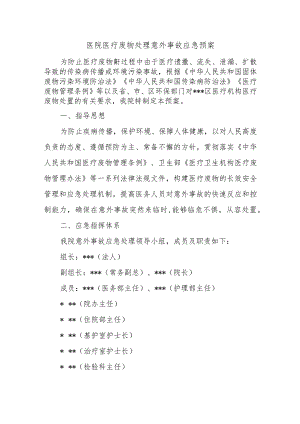 医院医疗废物处理意外事故应急预案.docx