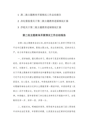 第二批主题教育开展情况工作总结报告范文稿3篇.docx