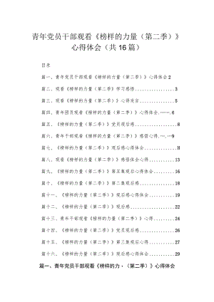2023青年党员干部观看《榜样的力量（第二季）》心得体会（共16篇）.docx