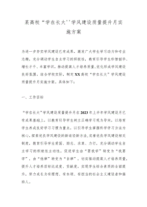 某高校“学在长大”学风建设质量提升月实施方案.docx