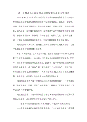 进一步推动长江经济带高质量发展座谈会心得体会三.docx