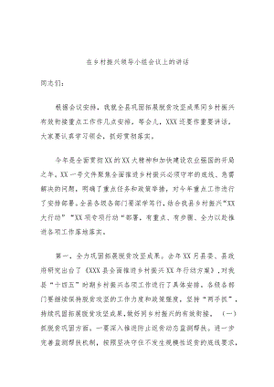 在乡村振兴领导小组会议上的讲话.docx
