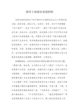 领导干部现实表现材料.docx