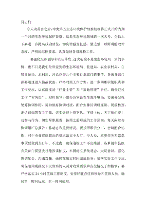 在迎接生态环境保护督察工作动员会上的讲话.docx