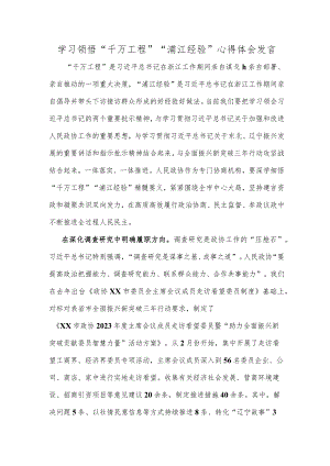 学习领悟“千万工程”“浦江经验”心得体会发言.docx