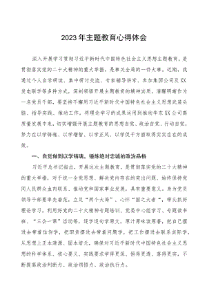 2023年集团公司党委书记关于主题教育心得体会九篇.docx