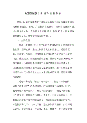 纪检监察干部自纠自查报告.docx