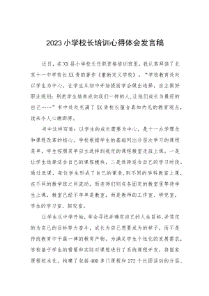 2023小学校长培训心得体会发言稿(九篇).docx