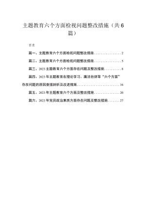 2023主题教育六个方面检视问题整改措施【六篇精选】供参考.docx