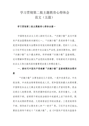 学习贯彻第二批主题教育心得体会范文（五篇）.docx