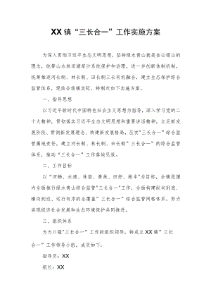 XX镇三长合一工作实施方案.docx