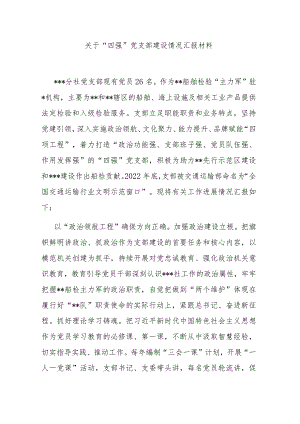关于“四强”党支部建设情况汇报材料.docx