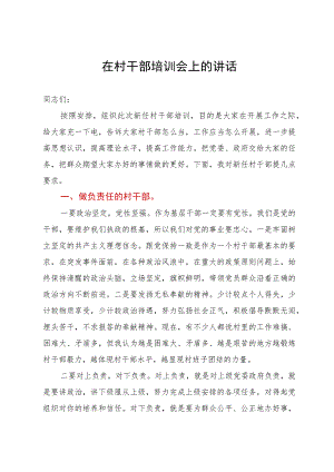 在村干部培训会上的讲话.docx
