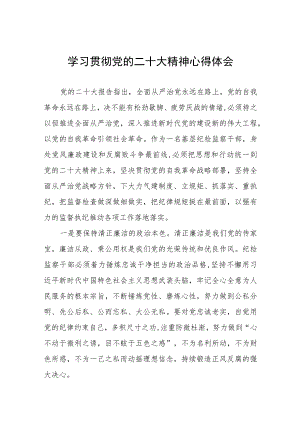 纪检监察干部2023年深入学习贯彻党的二十大精神心得感悟十一篇.docx