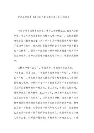 党员学习观看《榜样的力量（第二季）》心得体会.docx