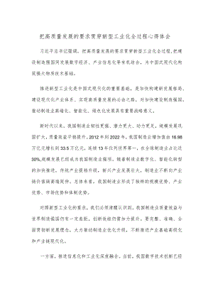把高质量发展的要求贯穿新型工业化全过程心得体会.docx