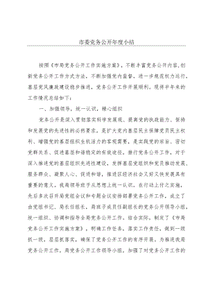 市委党务公开年度小结.docx