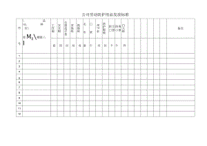 劳动防护用品发放标准表参考模板范本.docx