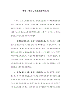 省级百强中心镇建设情况汇报.docx