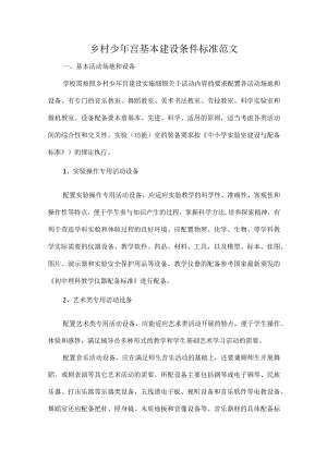 乡村少年宫基本建设条件标准范文.docx