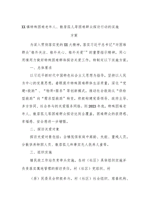 xx镇特殊困难老年人、散居孤儿等困难群众探访行动的实施方案.docx