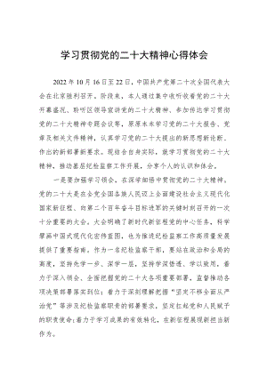 纪检监察干部关于学习贯彻党的二十大精神交流发言稿十一篇.docx