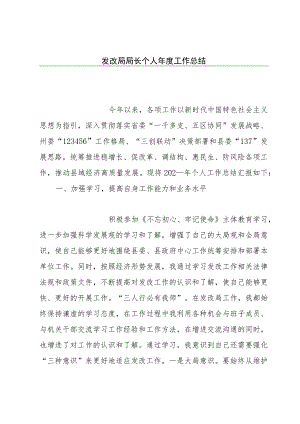 发改局局长个人年度工作总结.docx