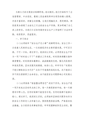 在应急管理专题培训班上的学习发言：强化安全发展理念 筑牢安全生产防线.docx