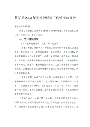 某某县2023年党建带群建工作情况的报告.docx