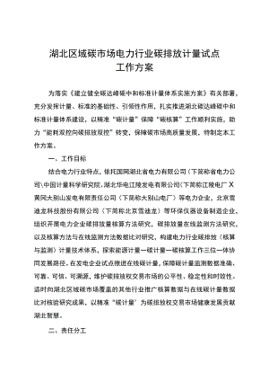 《湖北区域碳市场电力行业碳排放计量试点工作方案》.docx