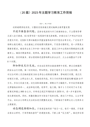 （20篇）2023年主题学习教育工作简报.docx