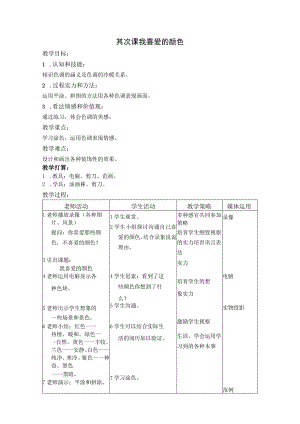 一年级上美术教案-我喜欢的颜色_上海书画版.docx
