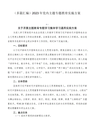（多篇汇编）2023年党内主题专题教育实施方案.docx