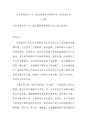 在区委理论学习中心组主题教育专题研讨会上的交流发言(二篇).docx