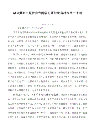 学习贯彻主题教育专题学习研讨发言材料共二十篇.docx