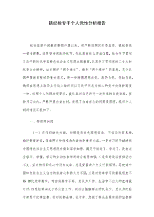 镇纪检专干个人党性分析报告.docx