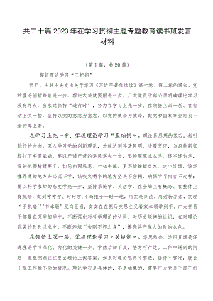 共二十篇2023年在学习贯彻主题专题教育读书班发言材料.docx