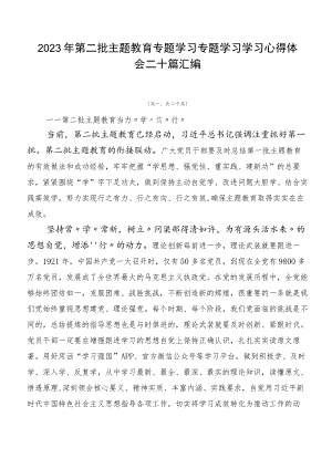 2023年第二批主题教育专题学习专题学习学习心得体会二十篇汇编.docx